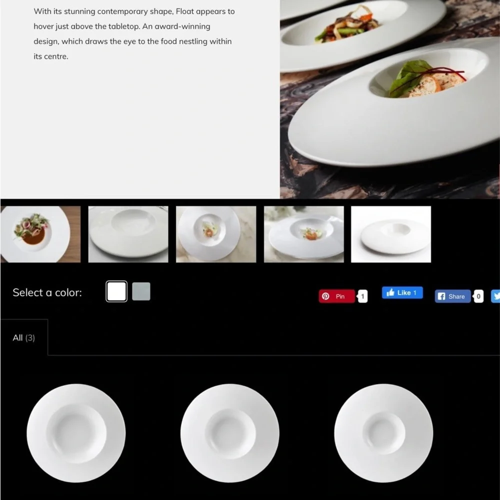 BUNDLE OF TWO Steelite Distinction Commercial Float Plates 12" Small Well Bowl - Picture 4 of 6